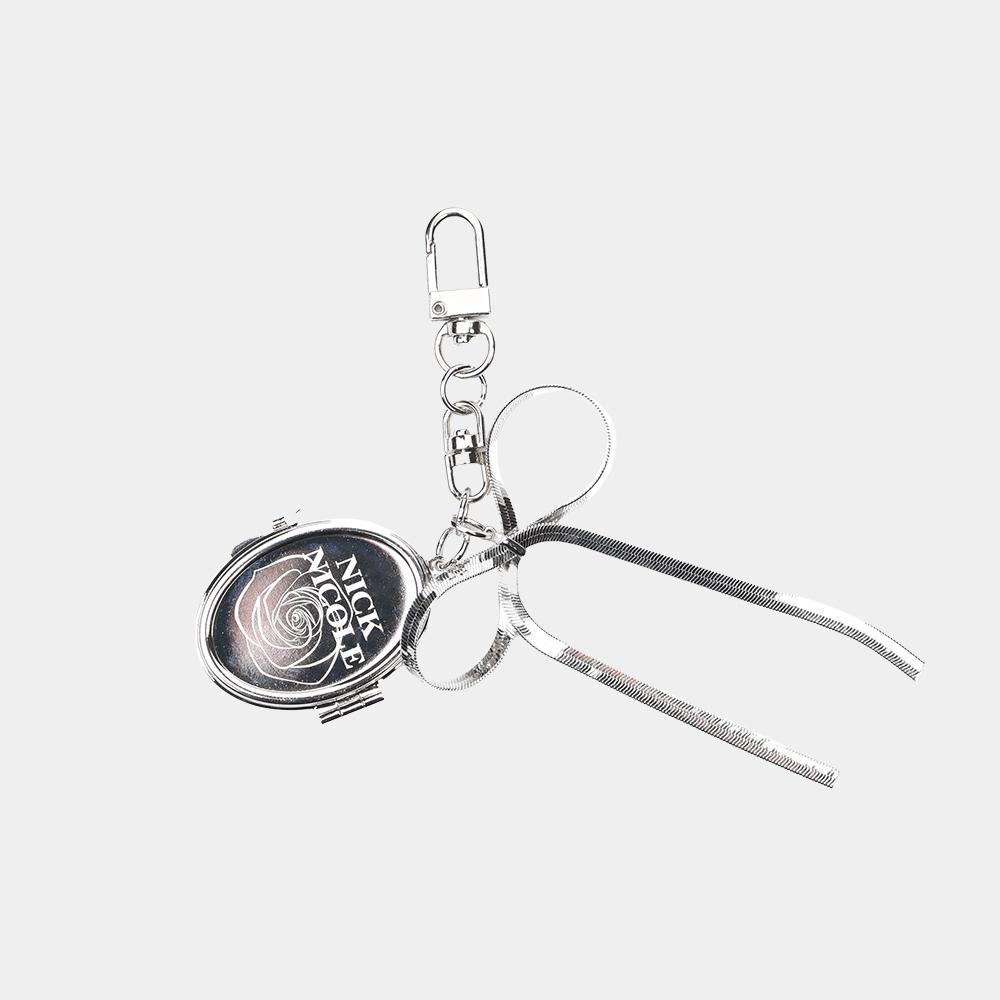 ROSE IN MIRROR KEYRING_SILVER