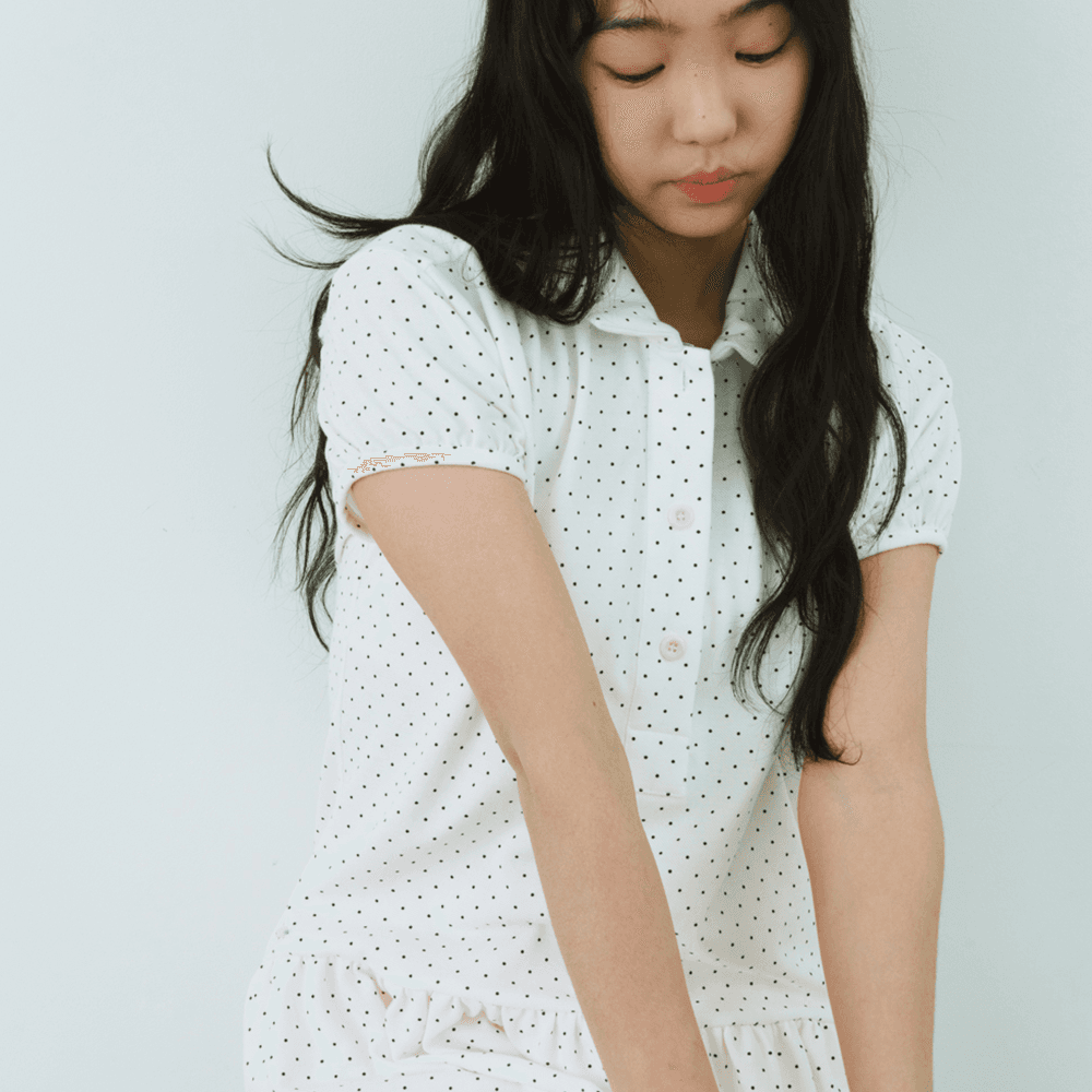 [아일릿 이로하 착용] SOFTY DOT PIQUE DRESS (WHITE)
