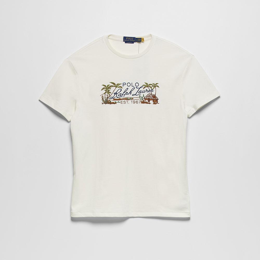 클래식핏 임브로이더 저지 티셔츠 (WHITE)