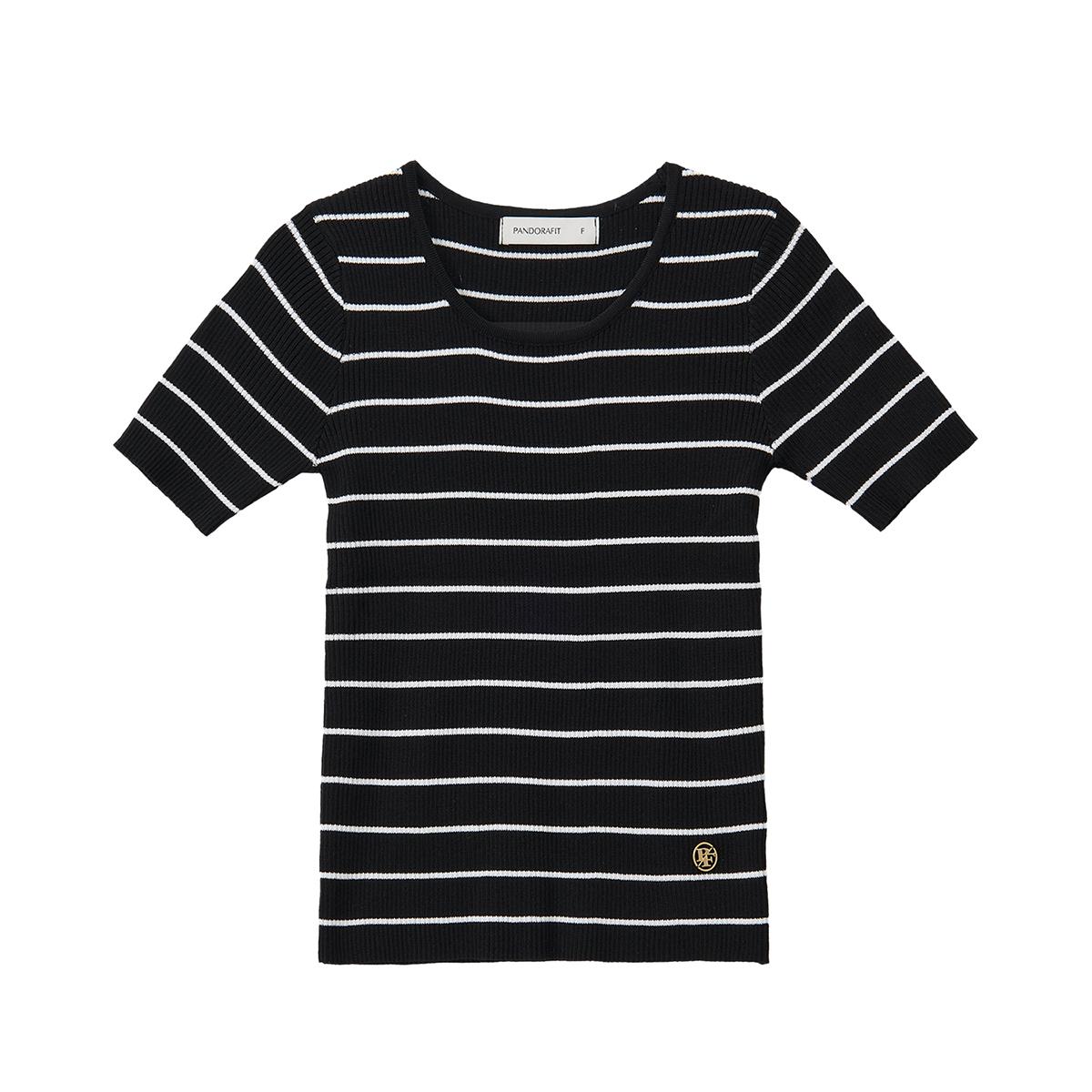 Marine Stripe Half Knit (black)