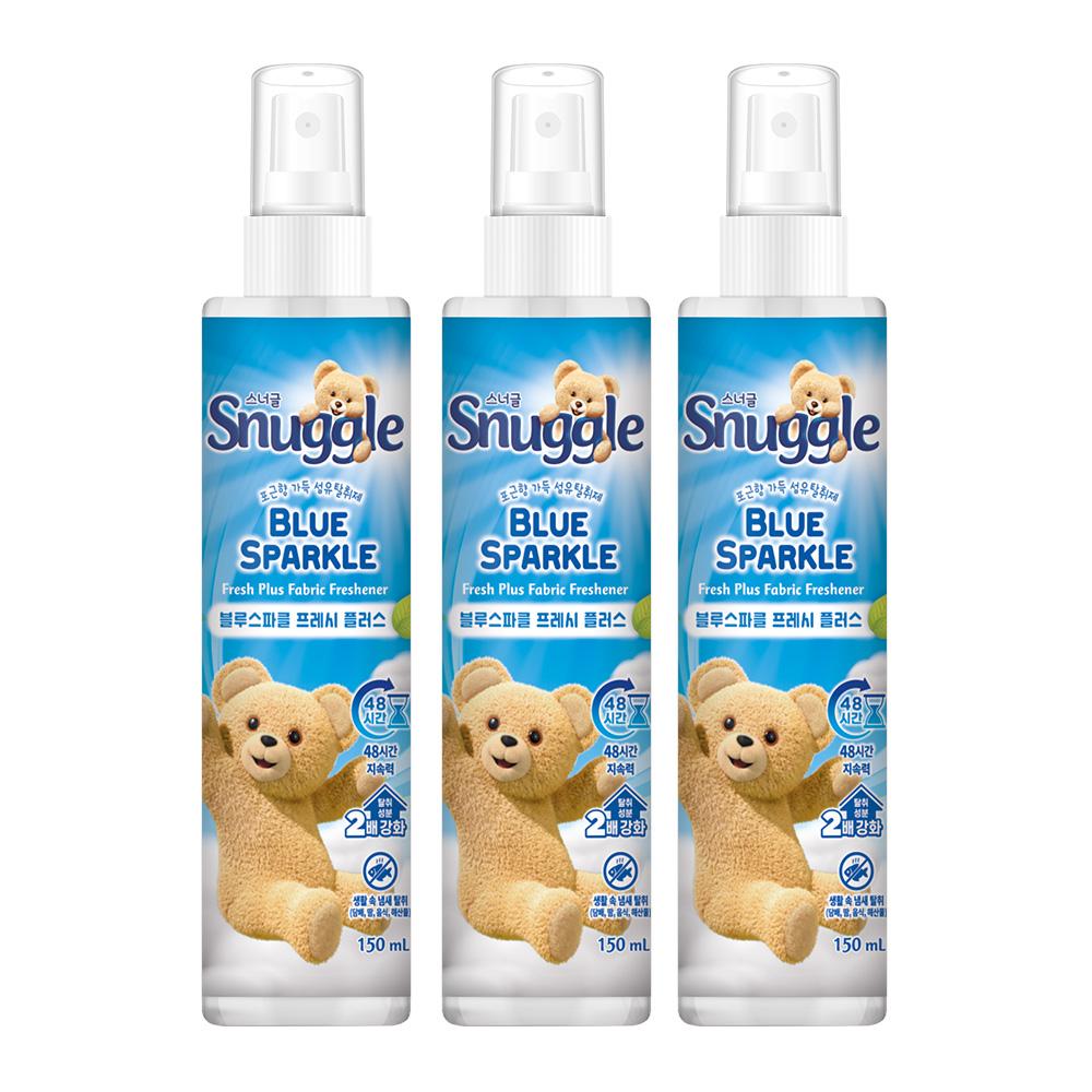 스너글 섬유탈취제 블루스파클 프레시플러스 150ml 3개