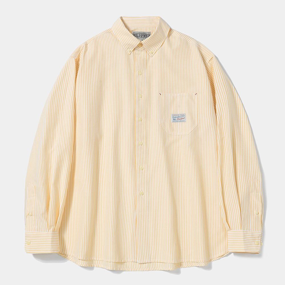 SL-LABEL ONE POCKET OXFORD SHIRTS_YELLOW STRIPE