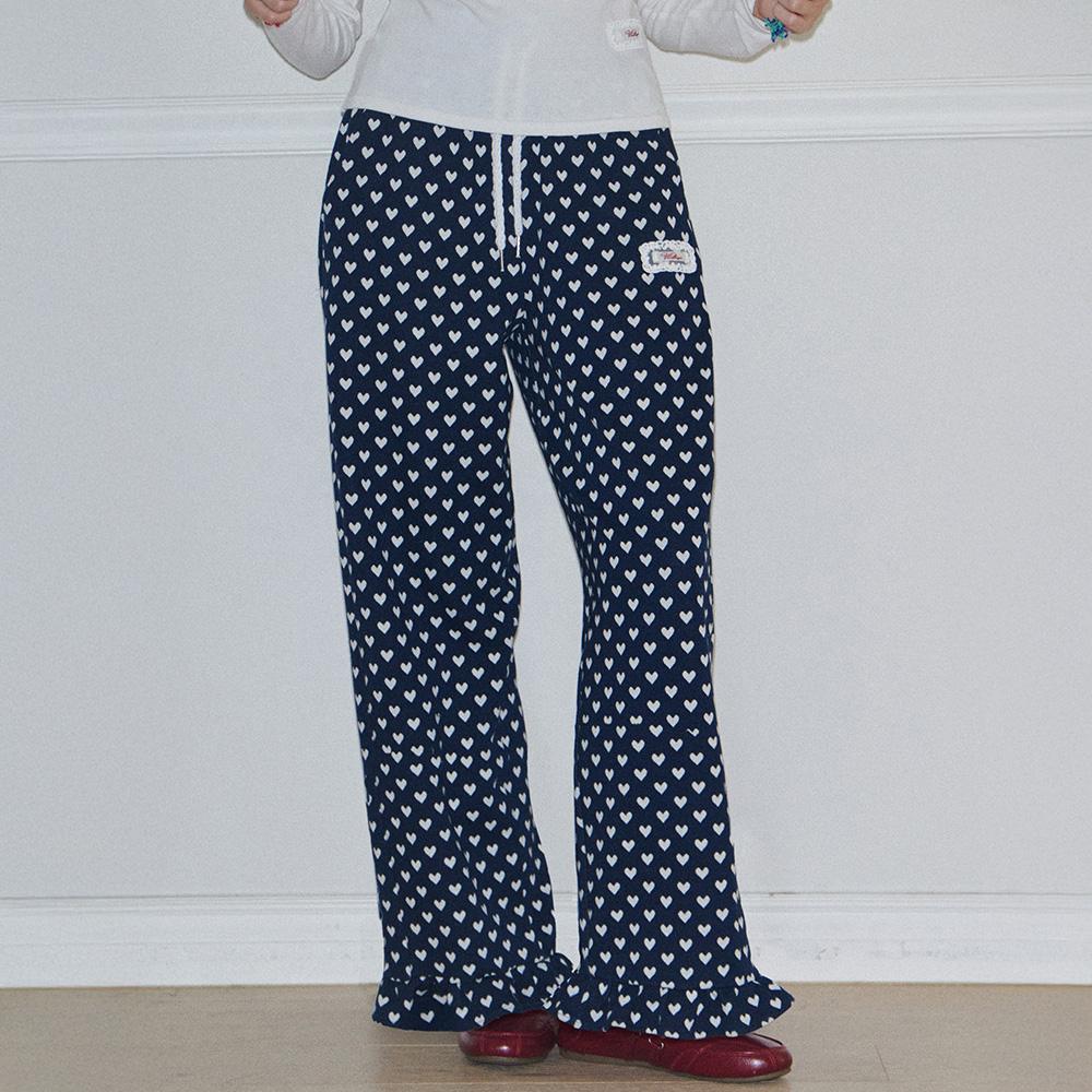 러블리 하트 프릴 팬츠 (2C) (Navy)