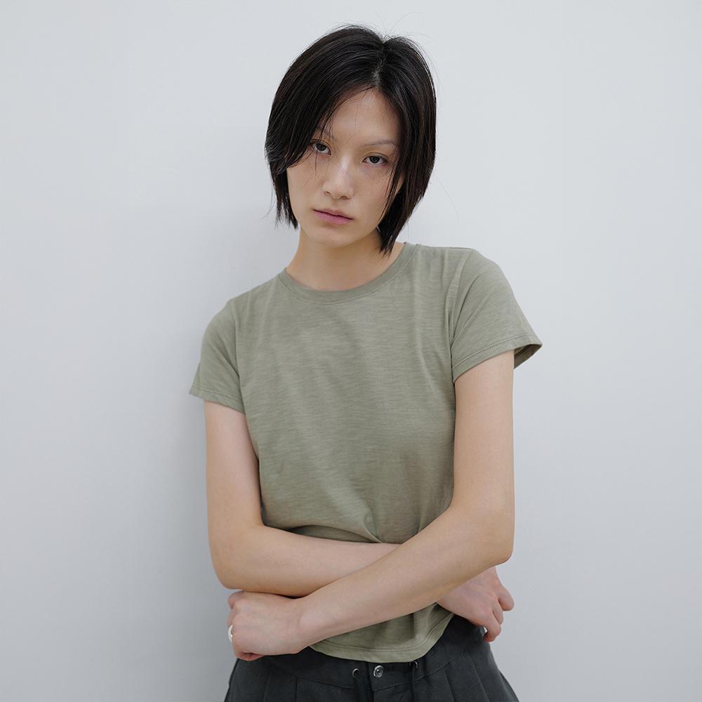 DEINET ESSENTIAL SLUB T-SHIRTS IN KHAKI