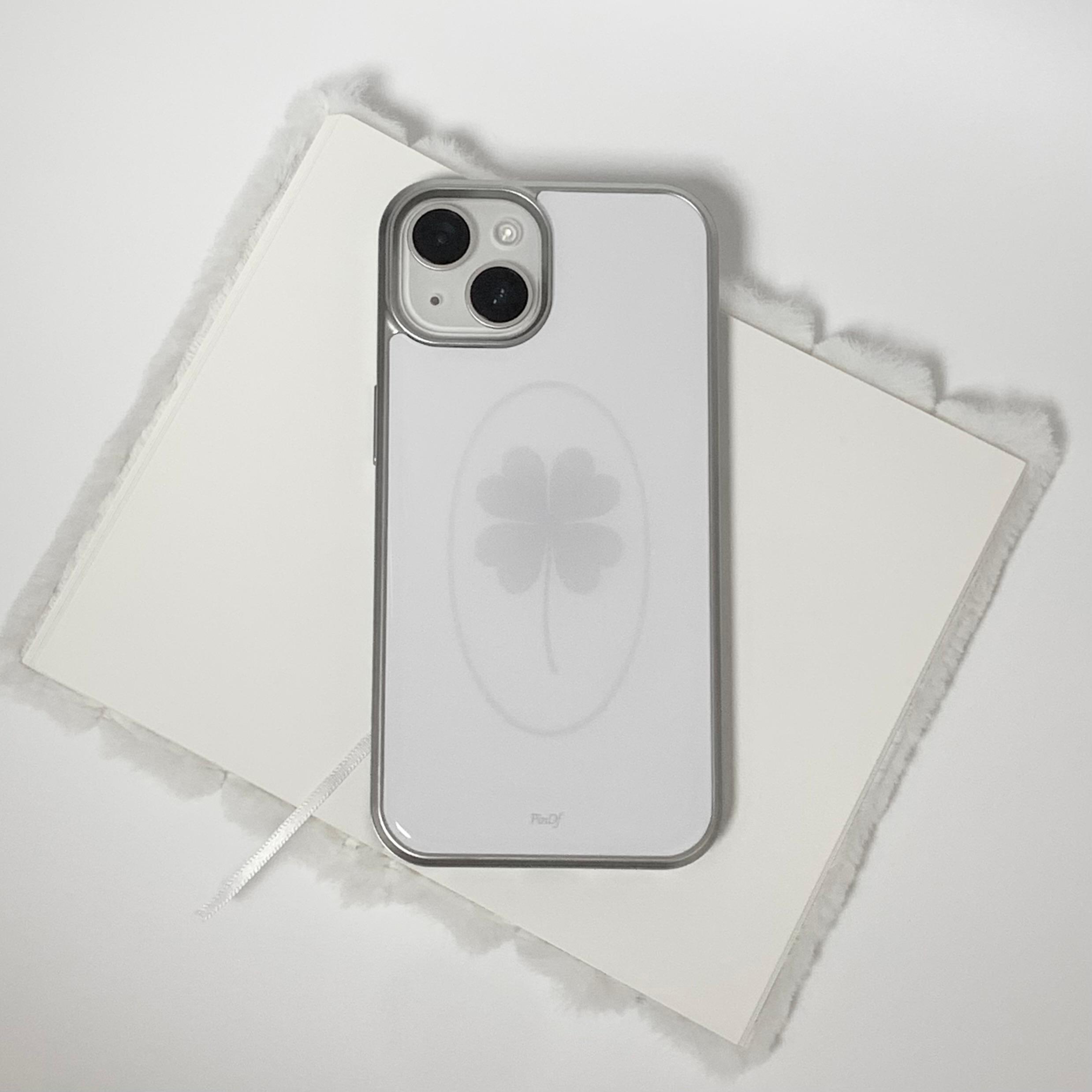 Gray Clover epoxy phone case
