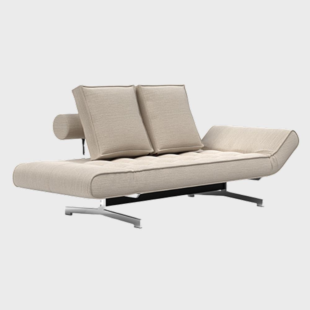 [Innovation Living] Ghia Sofa Bed 기아 소파 베드 #612 블리다 샌드 그레이/크롬 (18276)