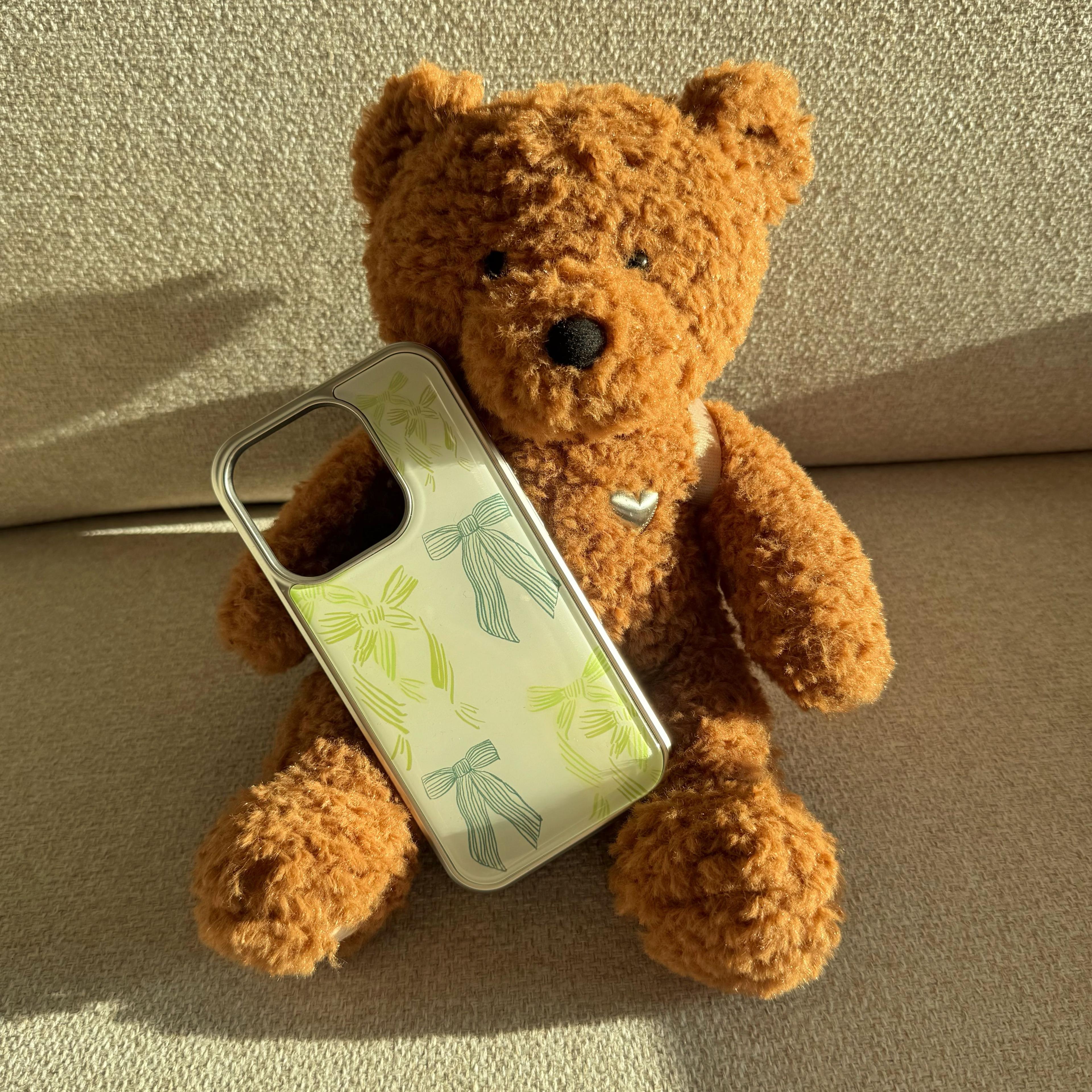 Epoxy Silver Case[Ribbon Bear]