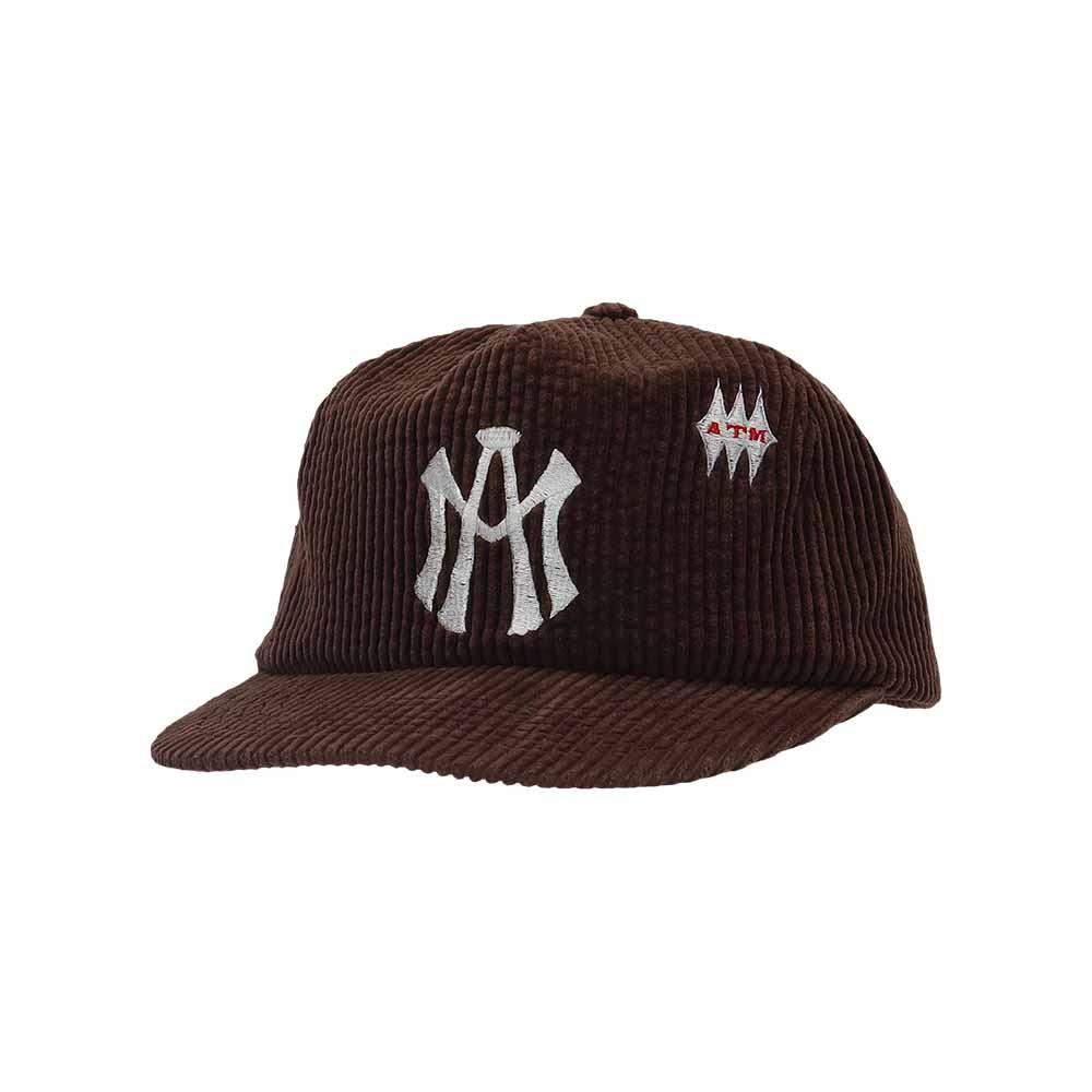 ATM LOGO CORDUROY BALL CAP BROWN