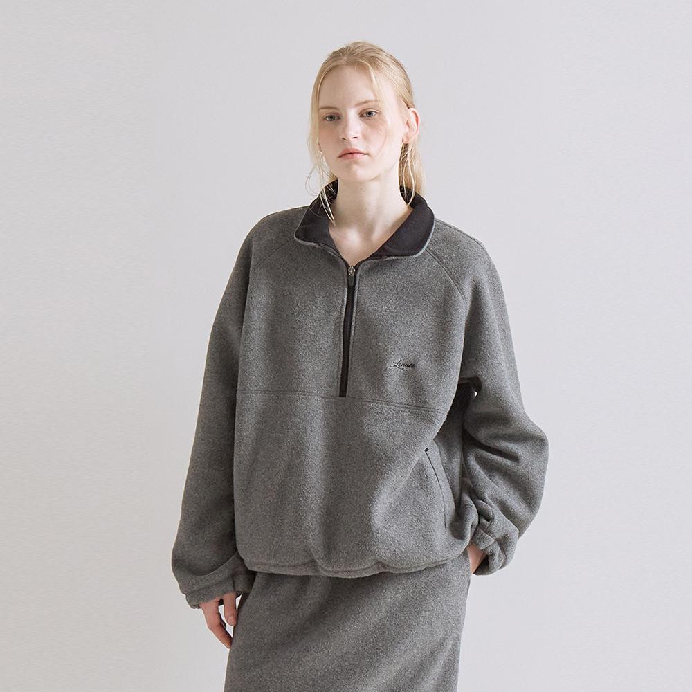 [2차 오더] Marie Fleece Half Zip-up (Grey)