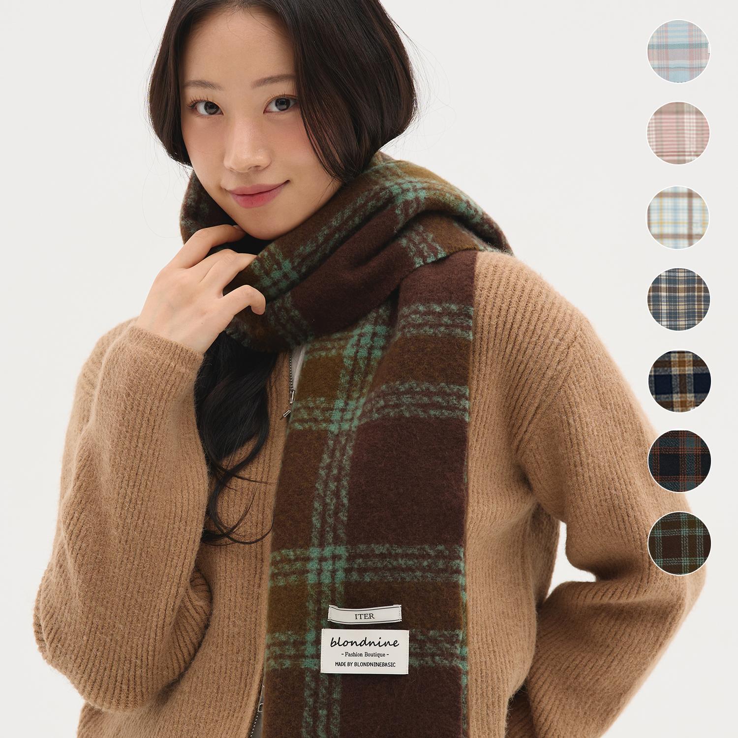 소프트 플레인 체크 머플러 8COLOR
