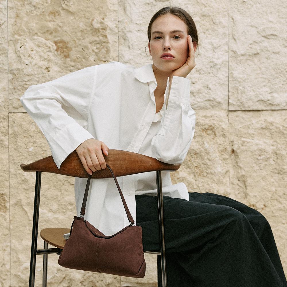 MOVO BAG _ 스웨이드 브라운 미니백 3way