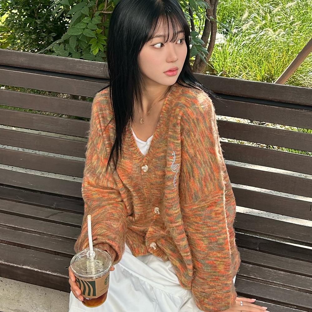 WXK027 후와후와 루즈핏 가디건 (MULTI)