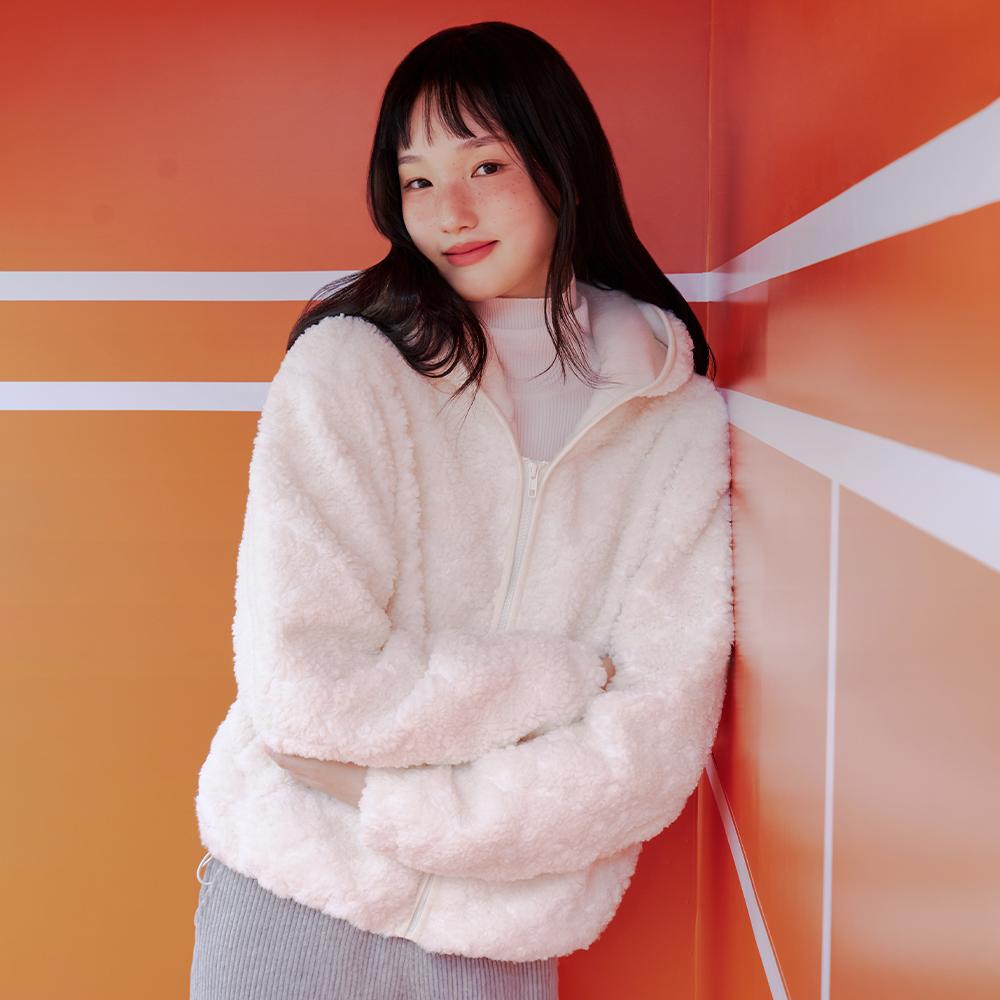 레이스 플라워 뽀글이 후드집업 AR4WZA61