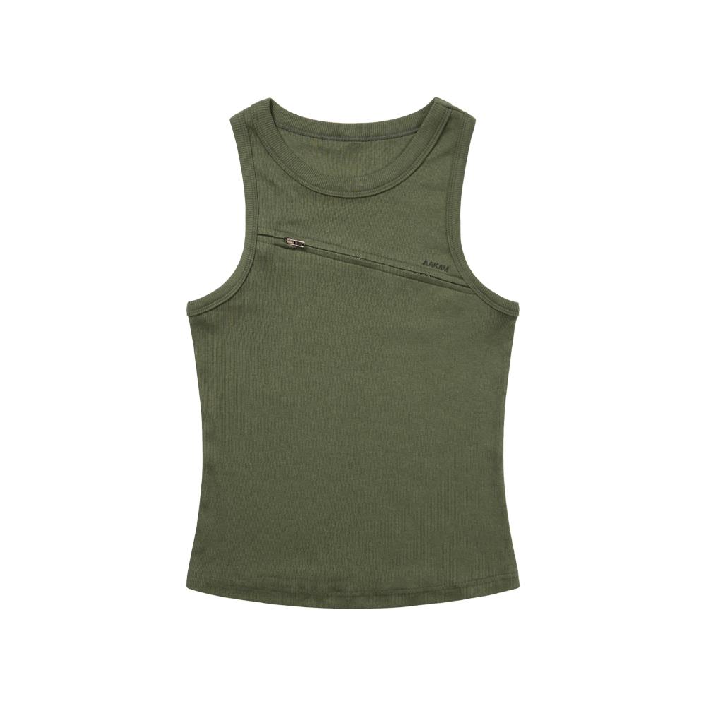 Zippered Sleeveless (Khaki)