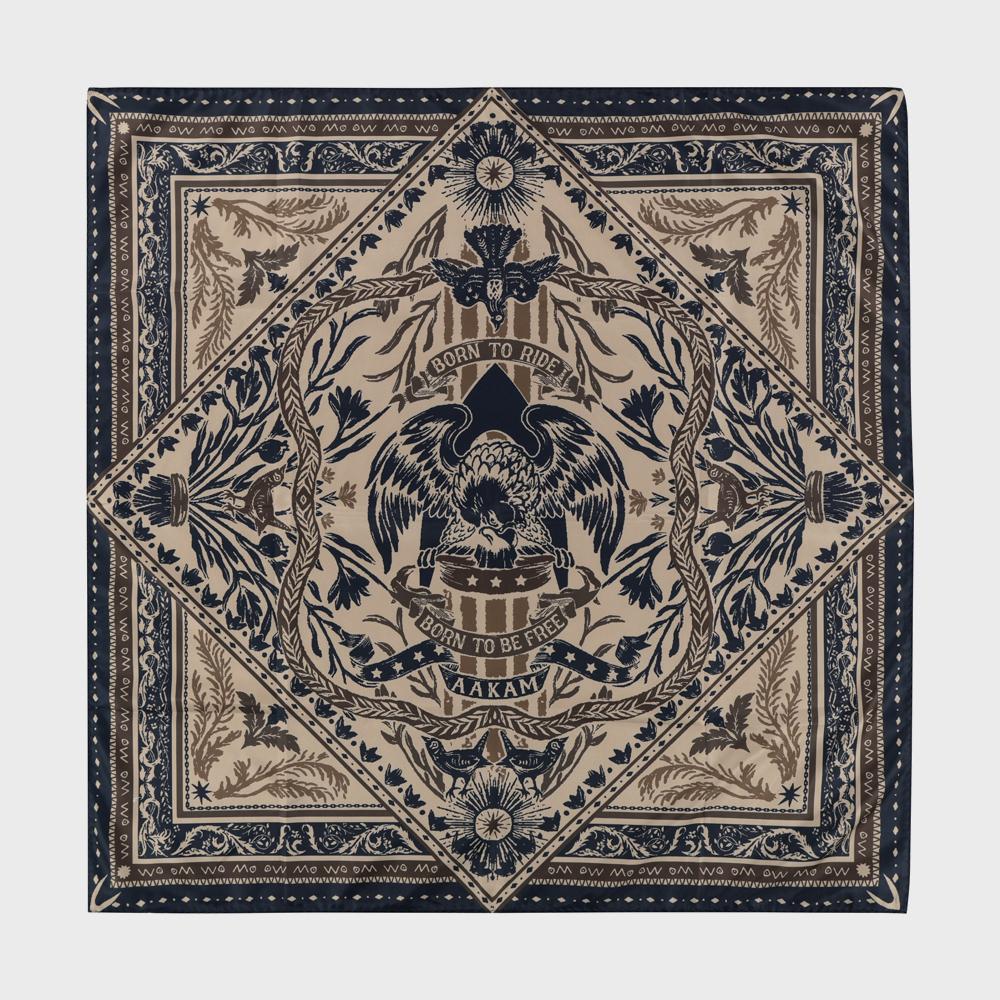 Western Eagle Printed Scarf (Beige)