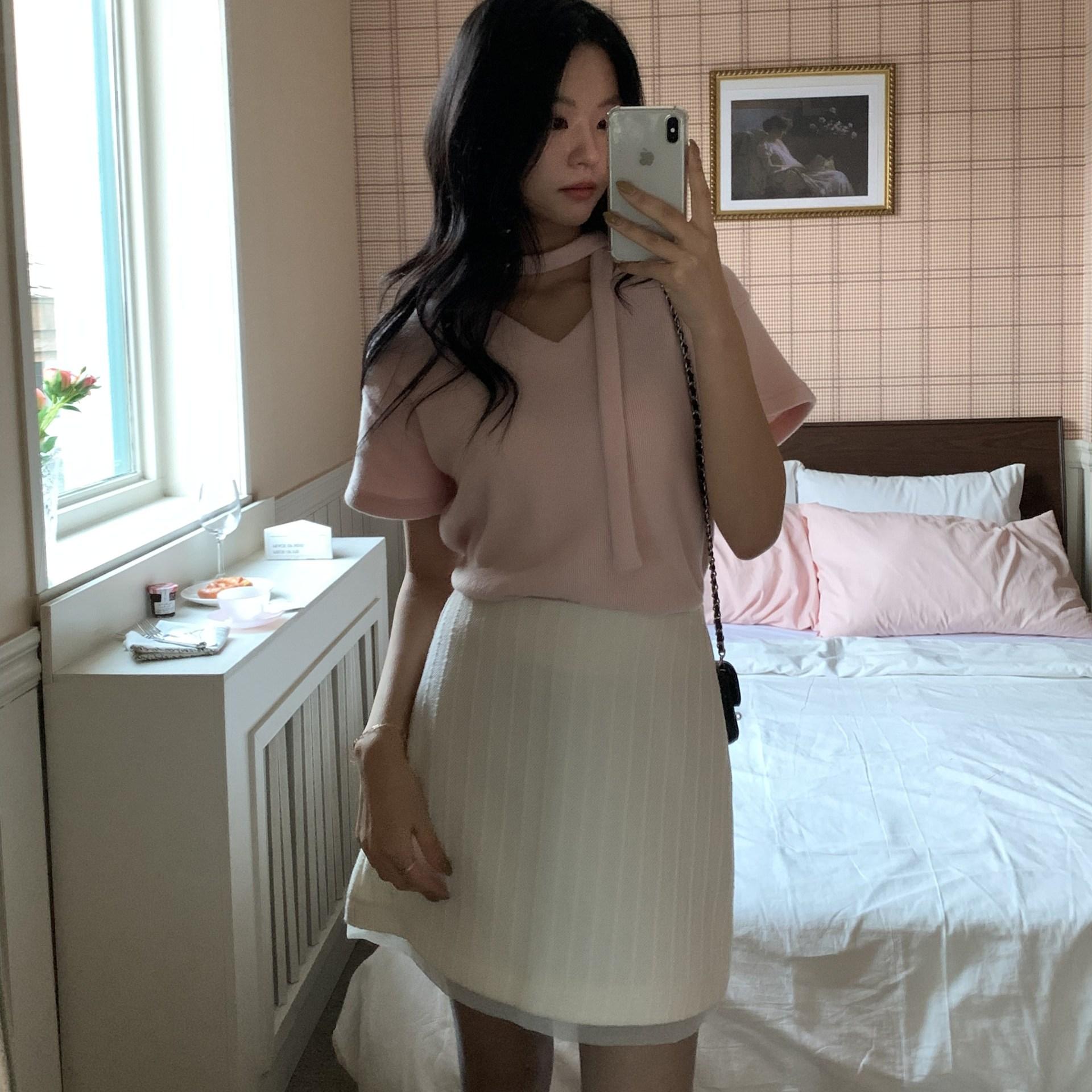 카엘리 배색 스커트_2COLORS
