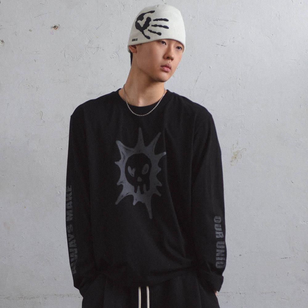 Heart skull long sleeve Black