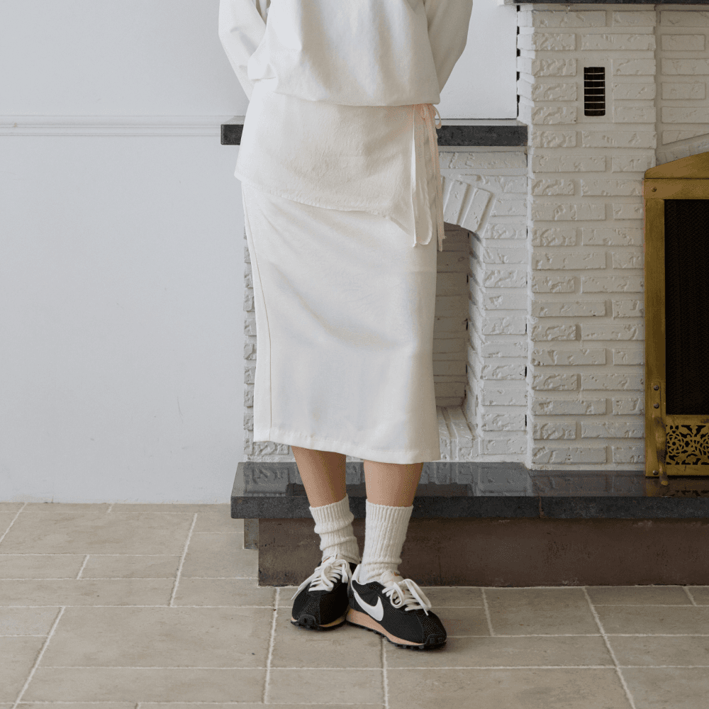 [6th] Strap Layered Skirt (Ivory)