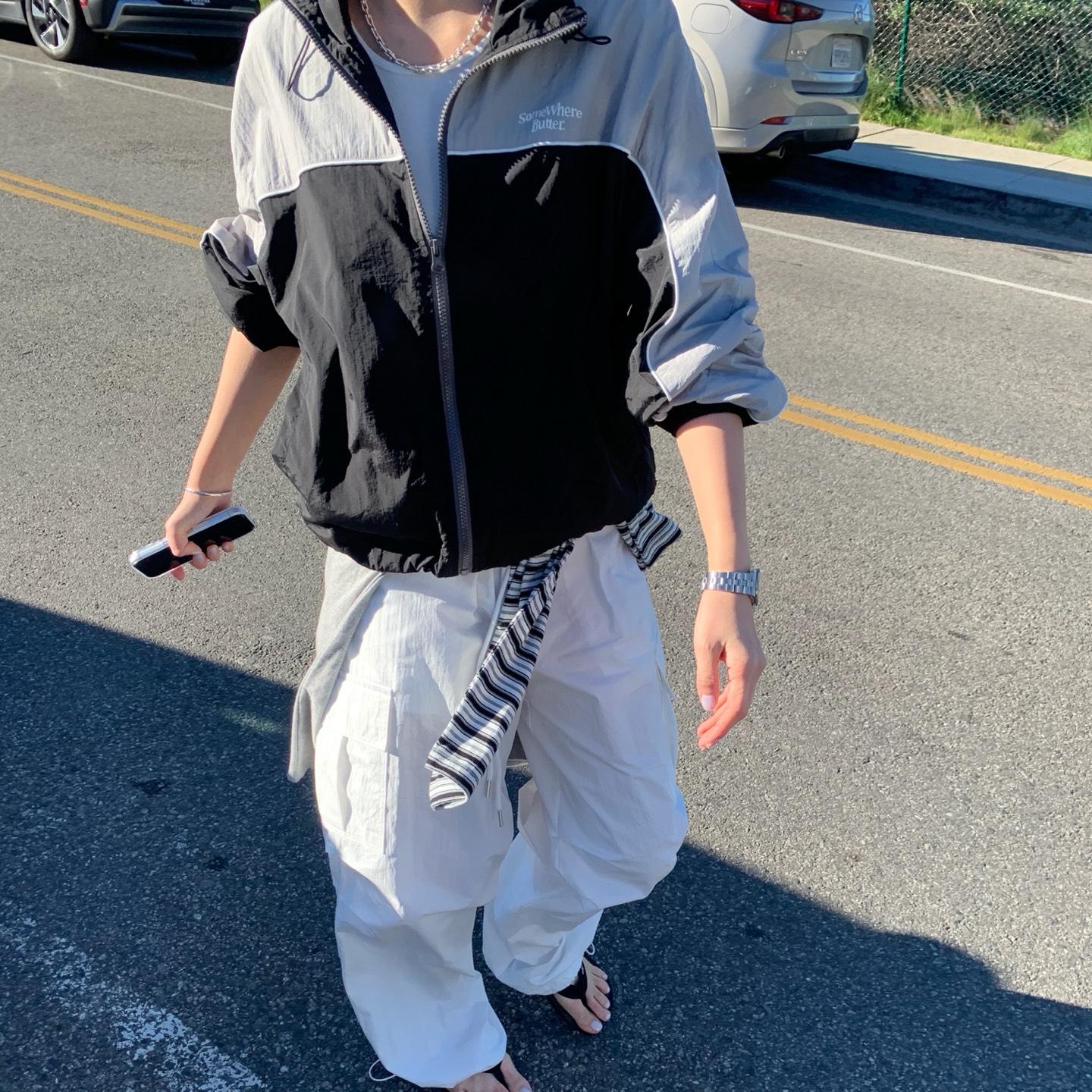 [2nd] Sporty Windbreaker - Black