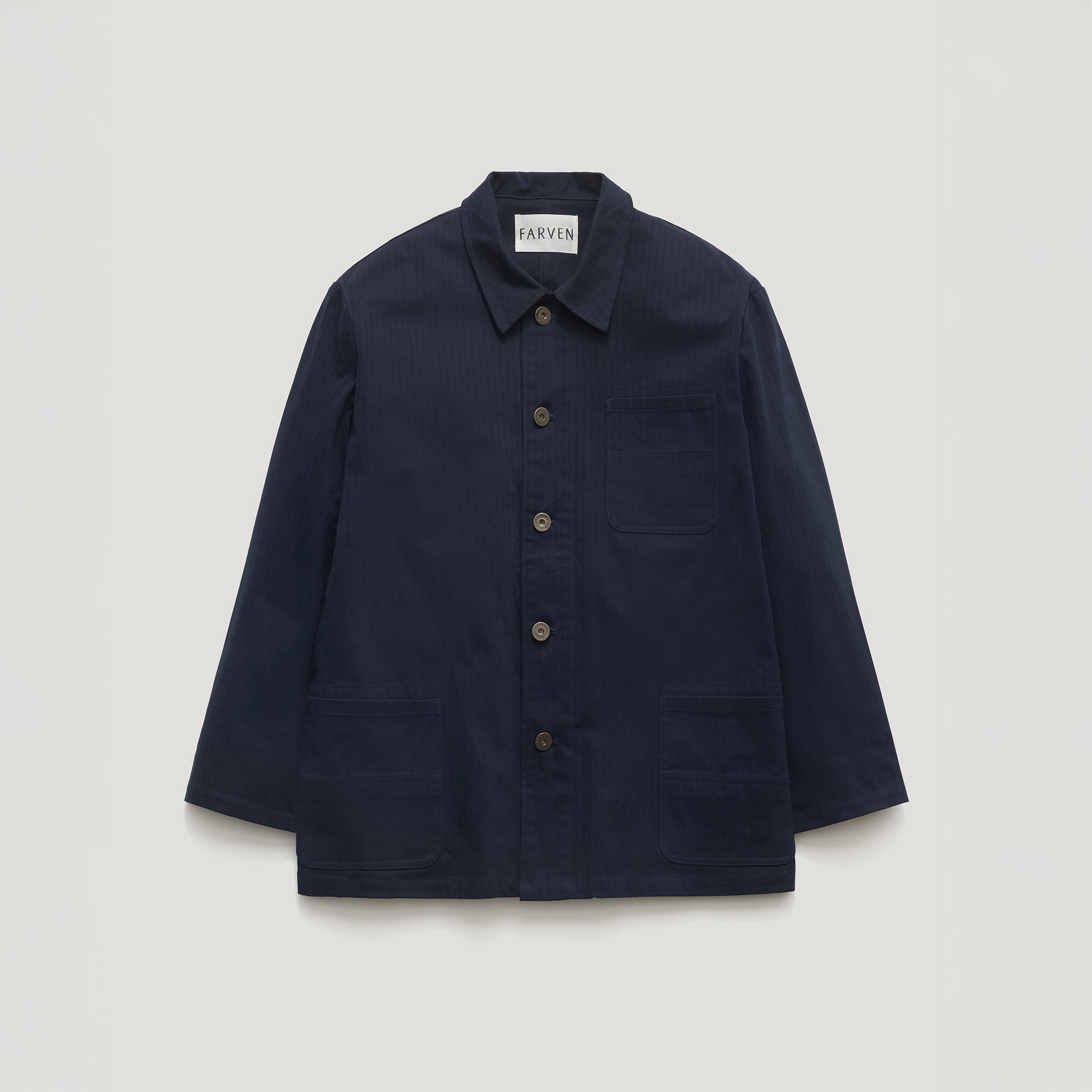 [2nd reorder 3/8 AM10:35 open] PALE HERRINGBONE UTILITY WORK JACKET_NAVY