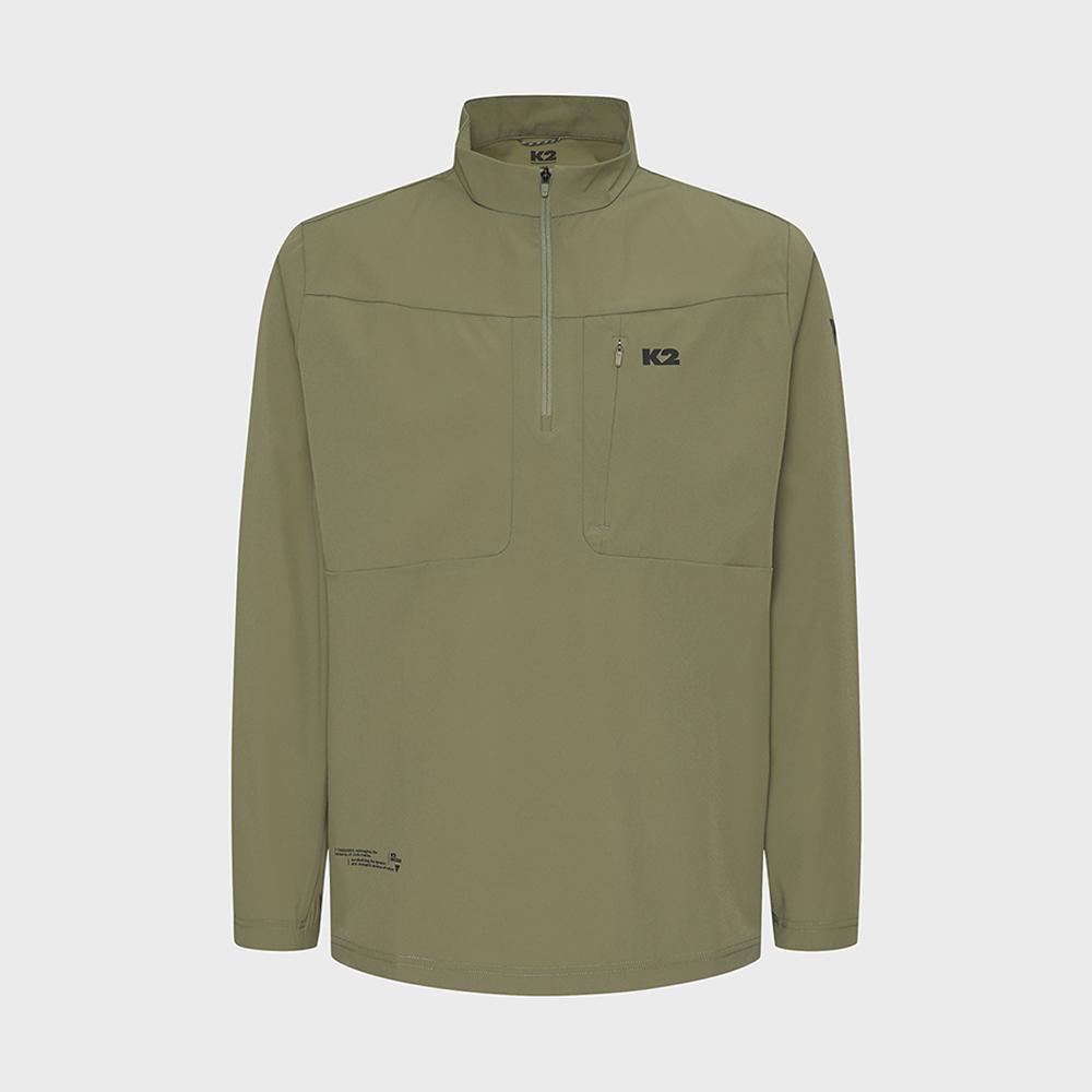 KTR 락(ROCK) 우븐 긴팔 집업 티셔츠_Light Khaki_KMP26211K6