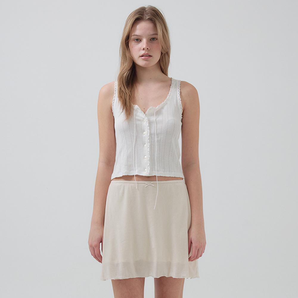 Ravioli Lace-Trim Tank Top_White