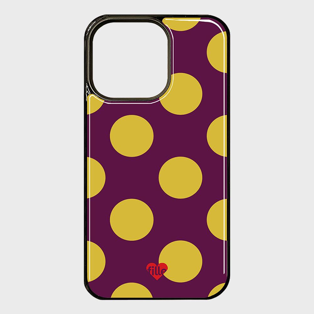 [실버/블랙] 에폭시 Twiggy iPhone Case - Mustard 머스터드도트