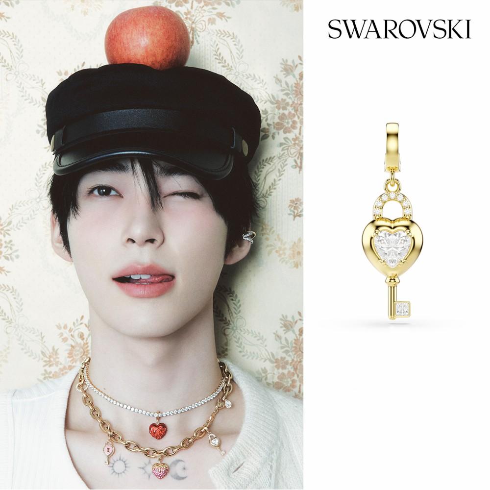 Idyllia Charm 골드 톤 하트 위드 키 참 5742959