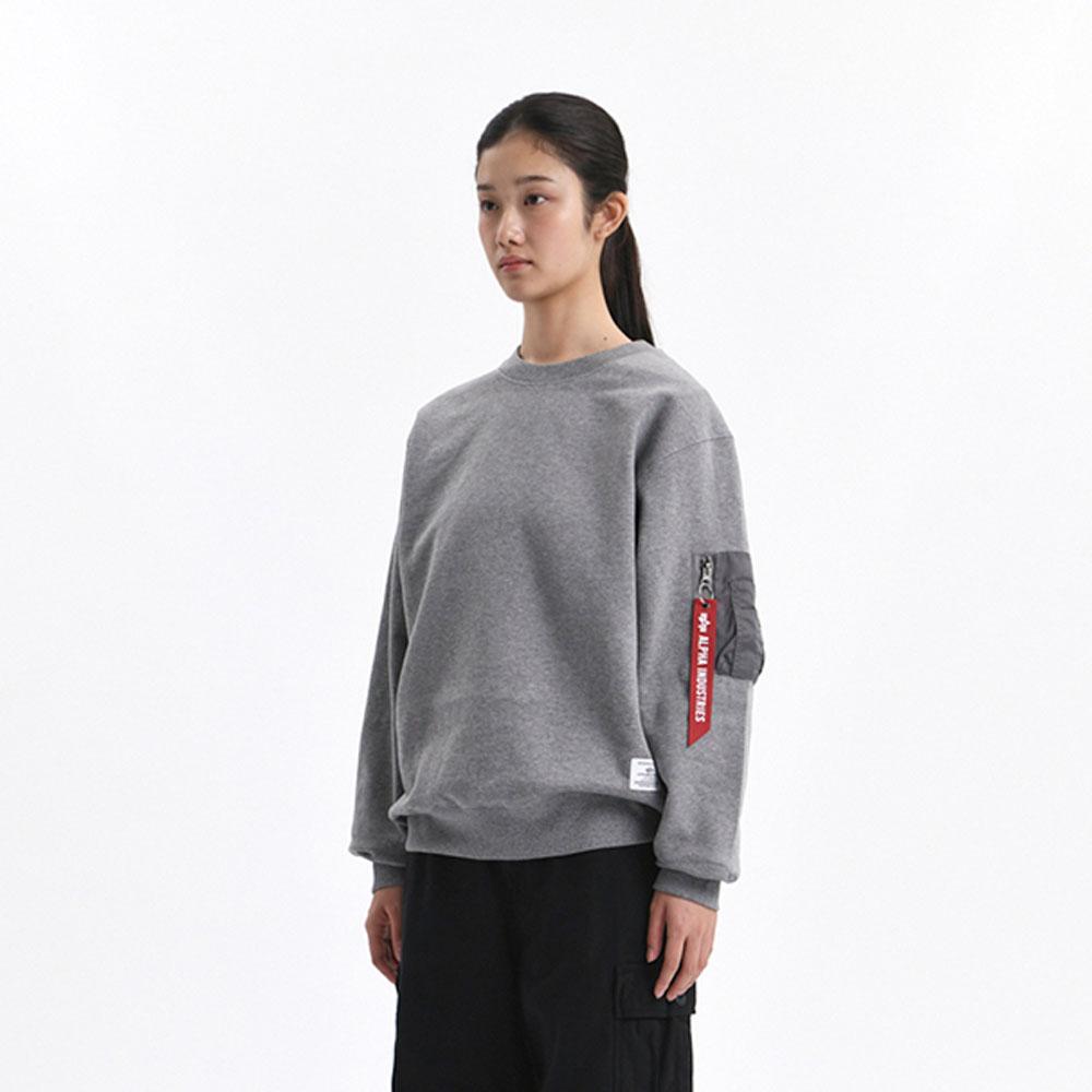 UTILITY POCKET CREWNECK (MEDIUM CHARCOAL HEATHER)