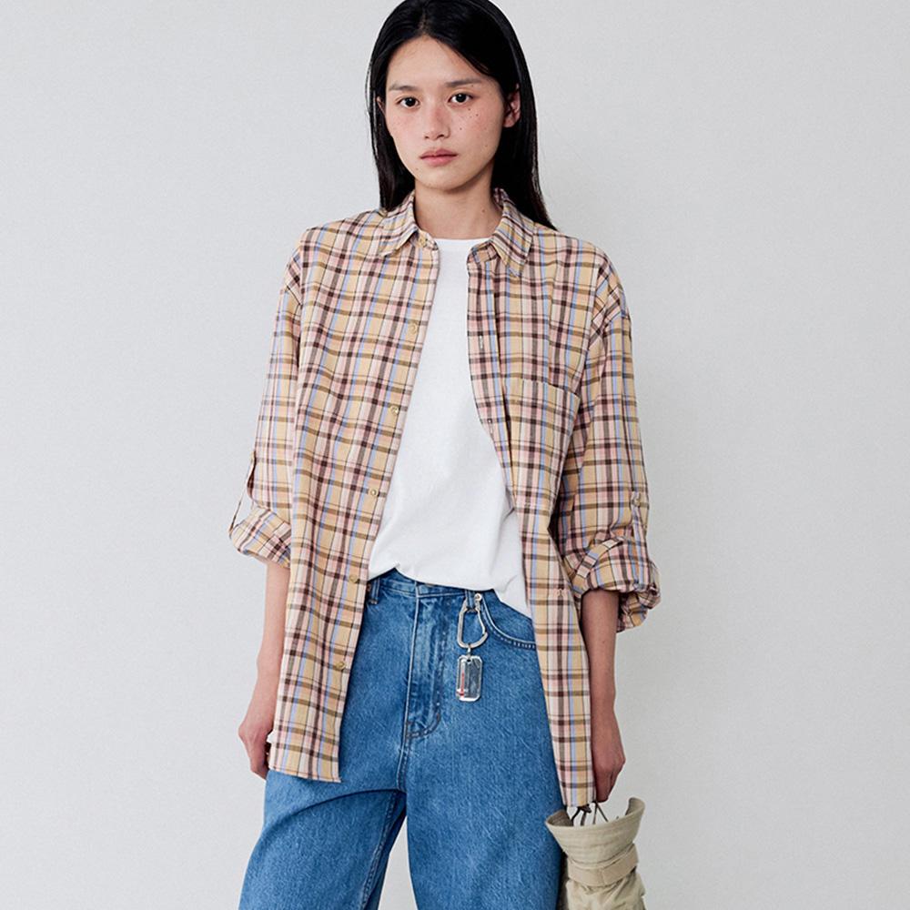 Billie madras shirt_apricot