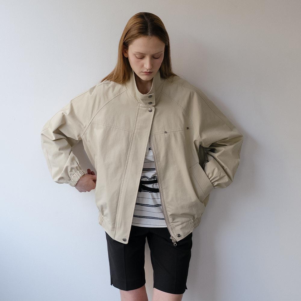 [7th] Dusty cotton blouson jumper [KNSS06JP01]_Khaki beige