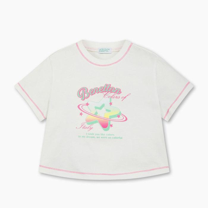 [Online Exclusive] 샤이닝 스타 크롭 티셔츠_QATS23631IV