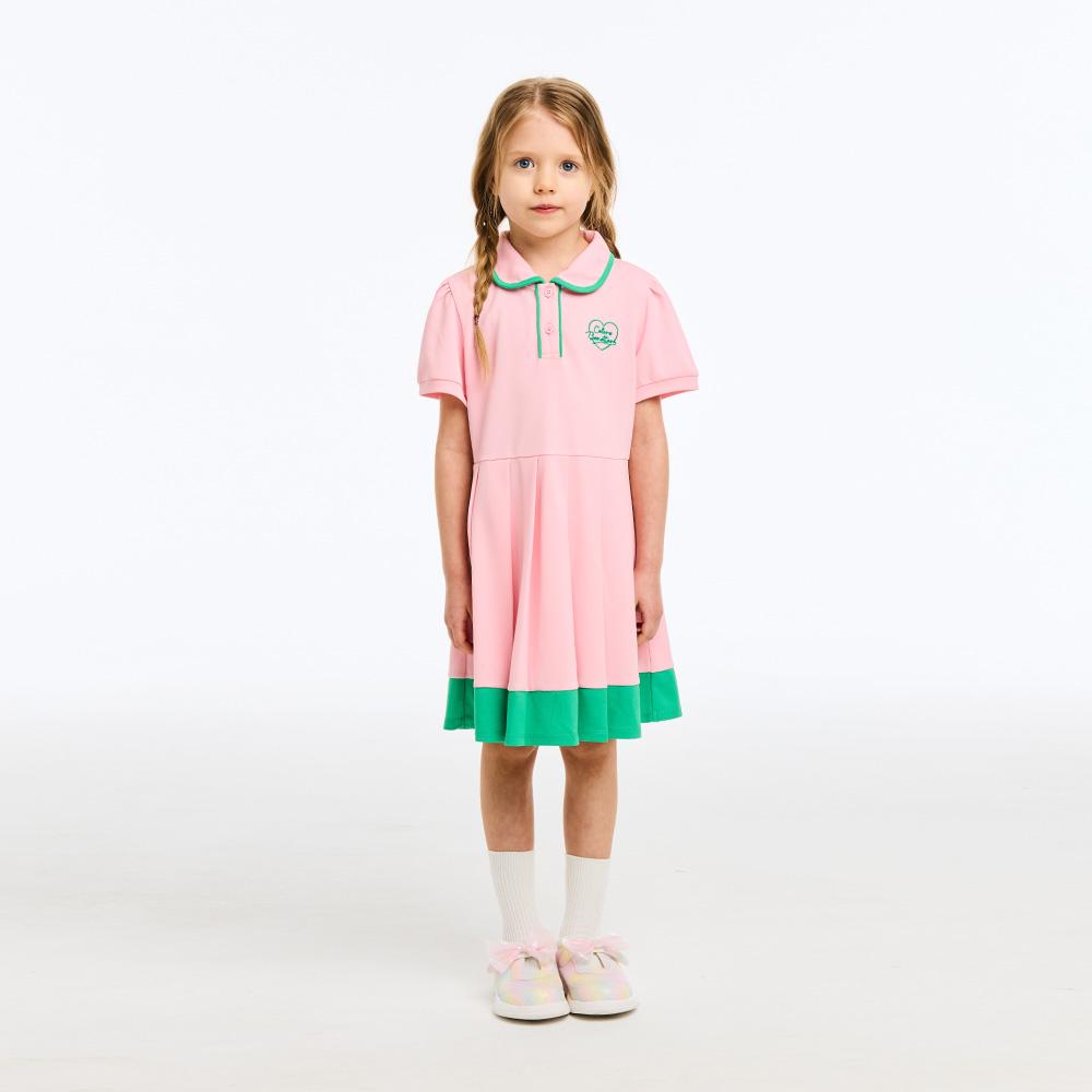 [Online Exclusive] 컬러팝 피케 플리츠 원피스_QAOP18631PK