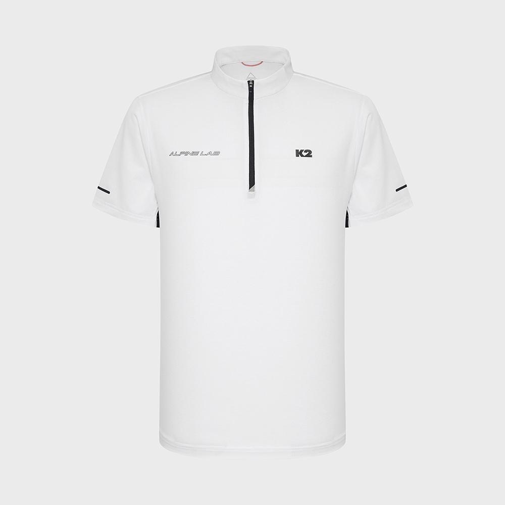 ALP POLARTEC 반팔 집업 티셔츠_White_KMM26201W2