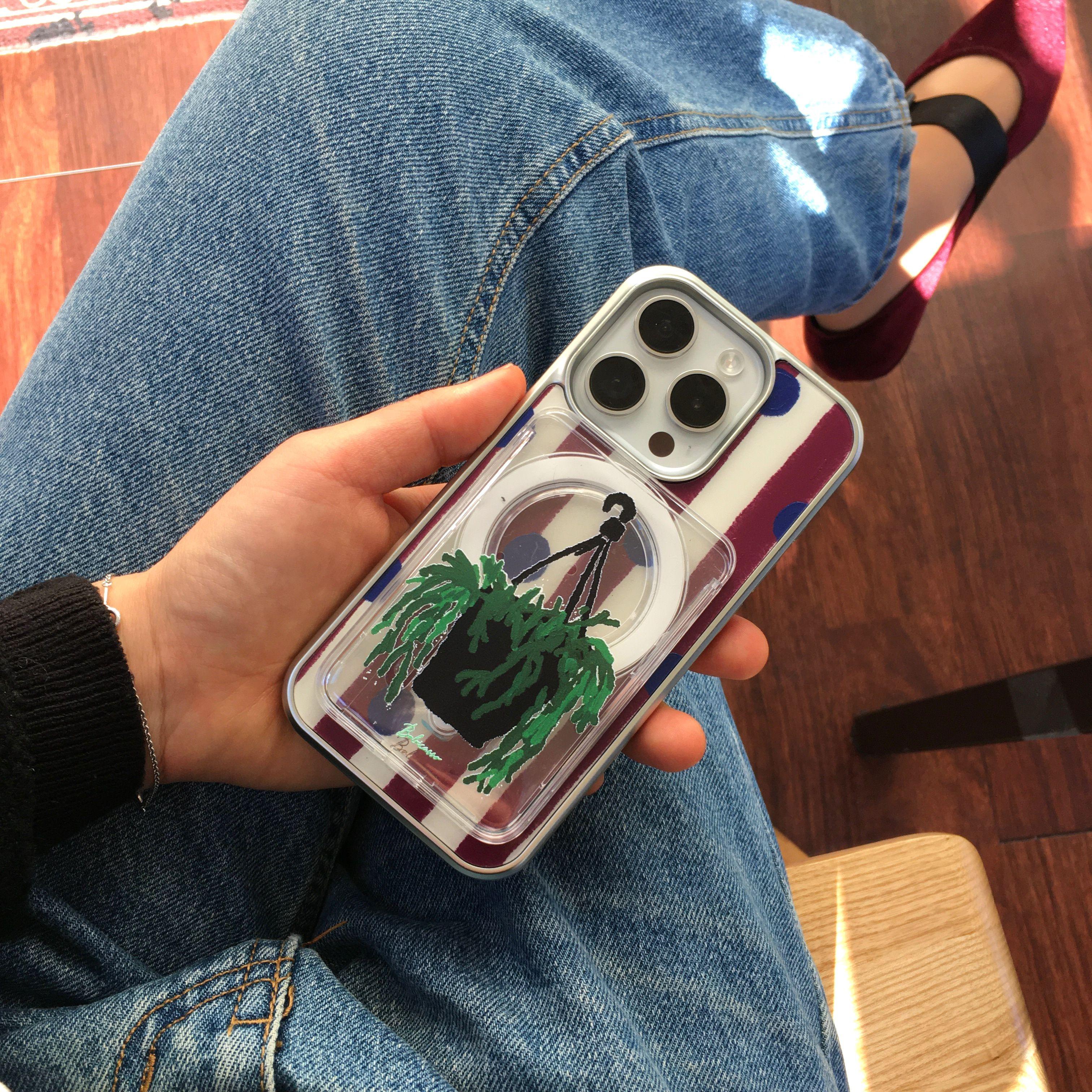 [Glossy Magsafe]Berry Stripe Case &Berry Stripe CardPocket