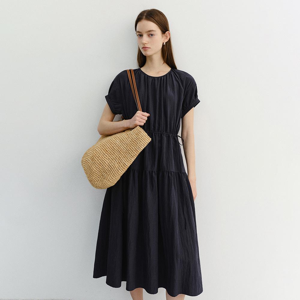 HALF SLEEVE DRESS DEEP NAVY_UDDR6B222N3