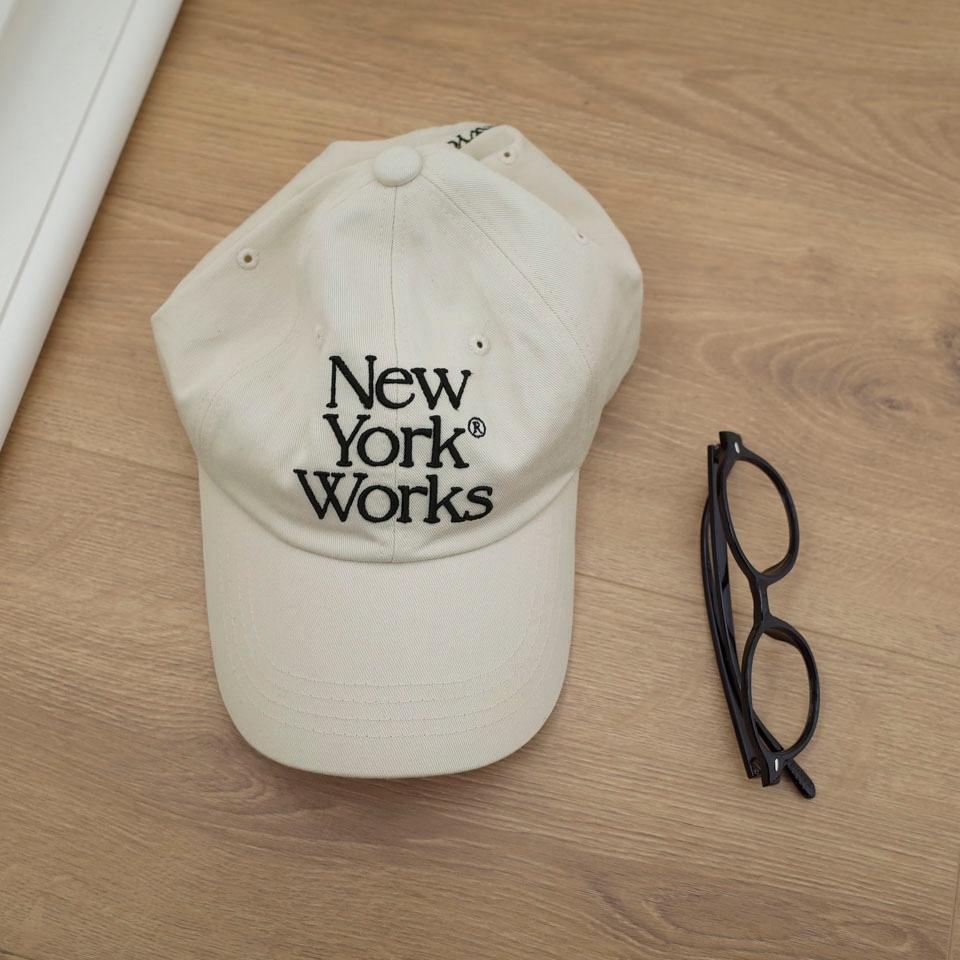 NEWYORKWORKS MIX LOGO BALL CAP_BEIGE