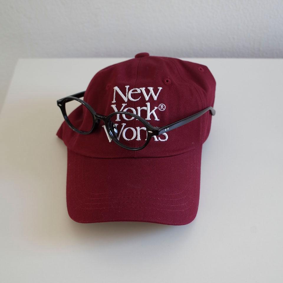NEWYORKWORKS MIX LOGO BALL CAP_BURGUNDY