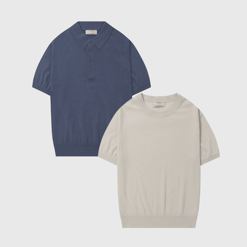 [제냐 이태리 수입원사] Zegna YARN 카라, 라운드 니트_제냐 썸머울100