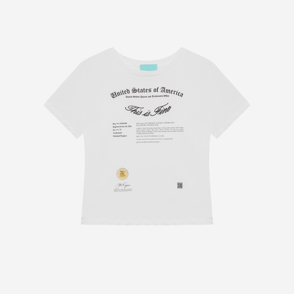 THIS IS FINE Silm Trademark Tee - White