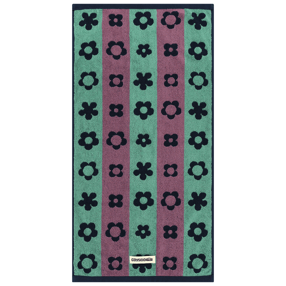 MULTI FLOWER TOWEL NAVY