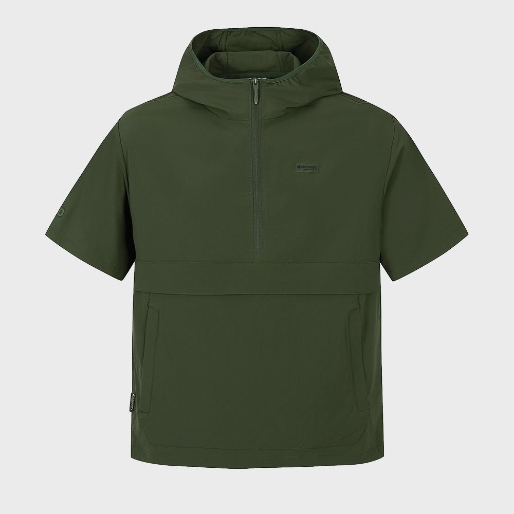 유니 프레시벤트 경량 우븐 트레이닝 반팔 후드 아노락 (D/KHAKI)