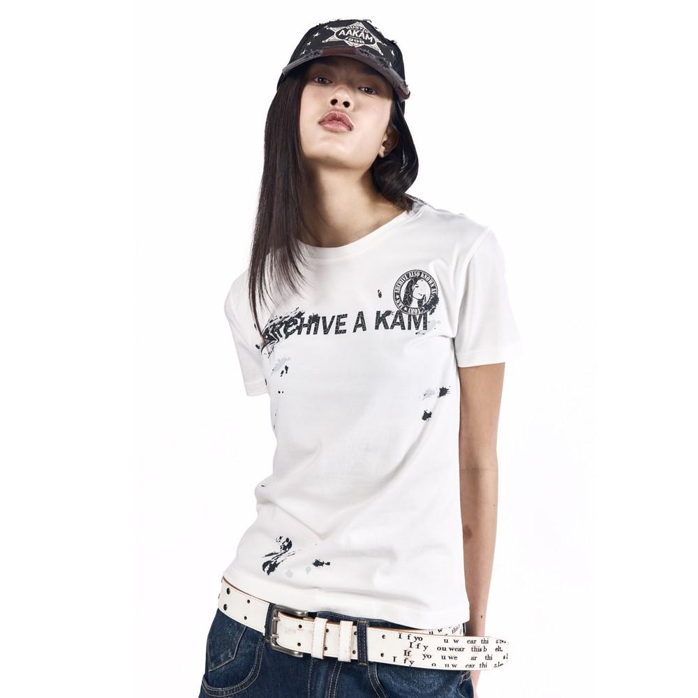 A Kam Painted Half Top (White)