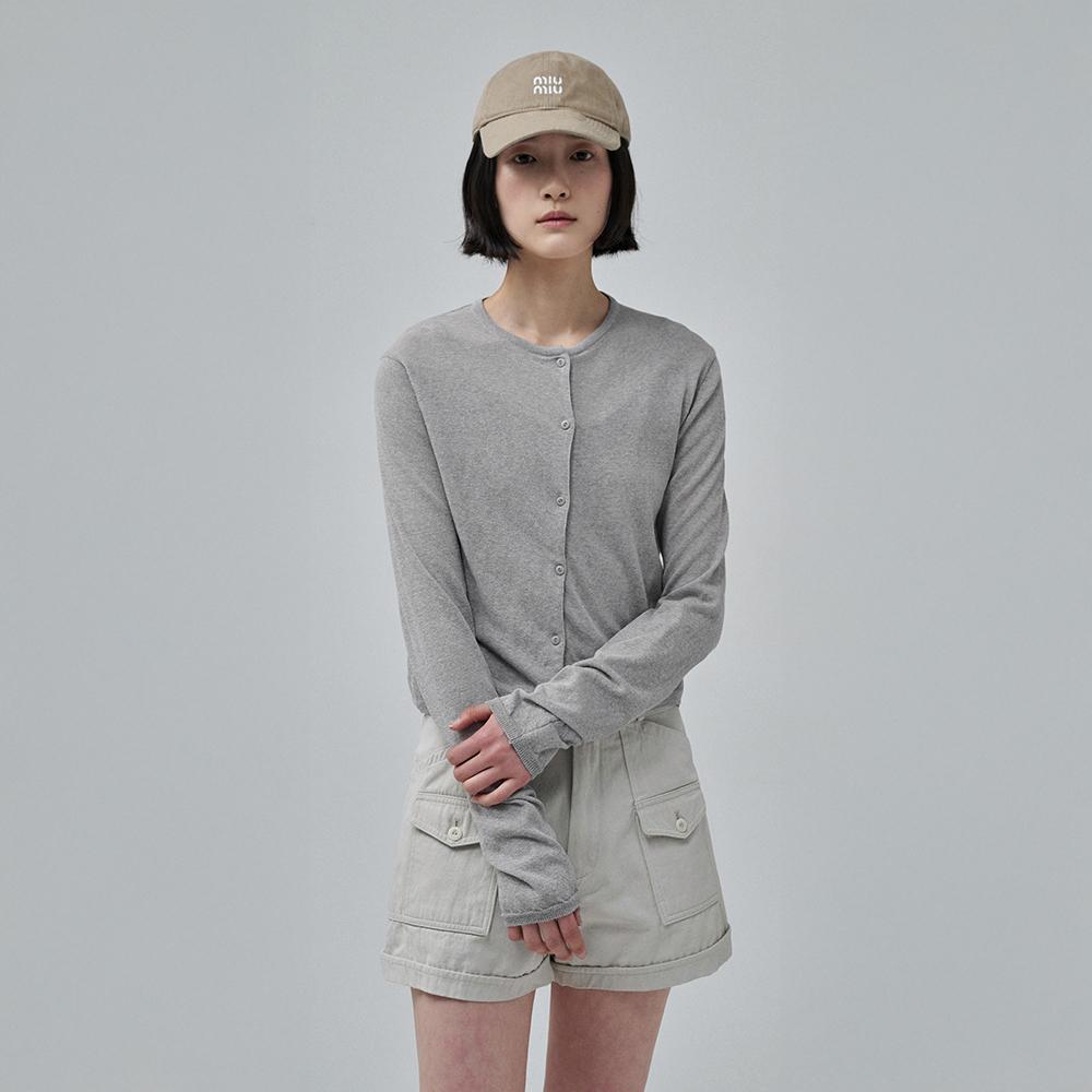 HERAE HEMP ROUND-NECK CARDIGAN_GRAY
