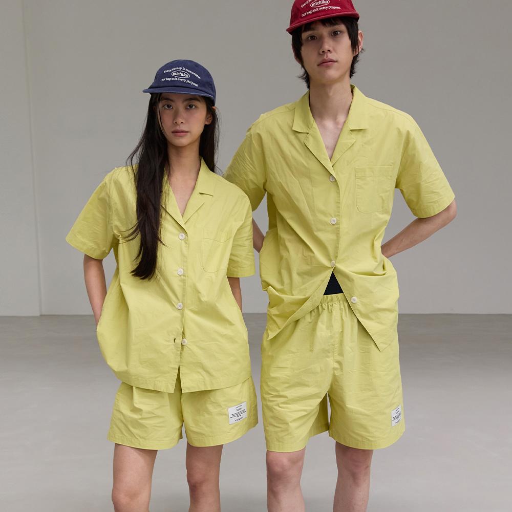 (Uni) Lime Short Pajama Set Lime green