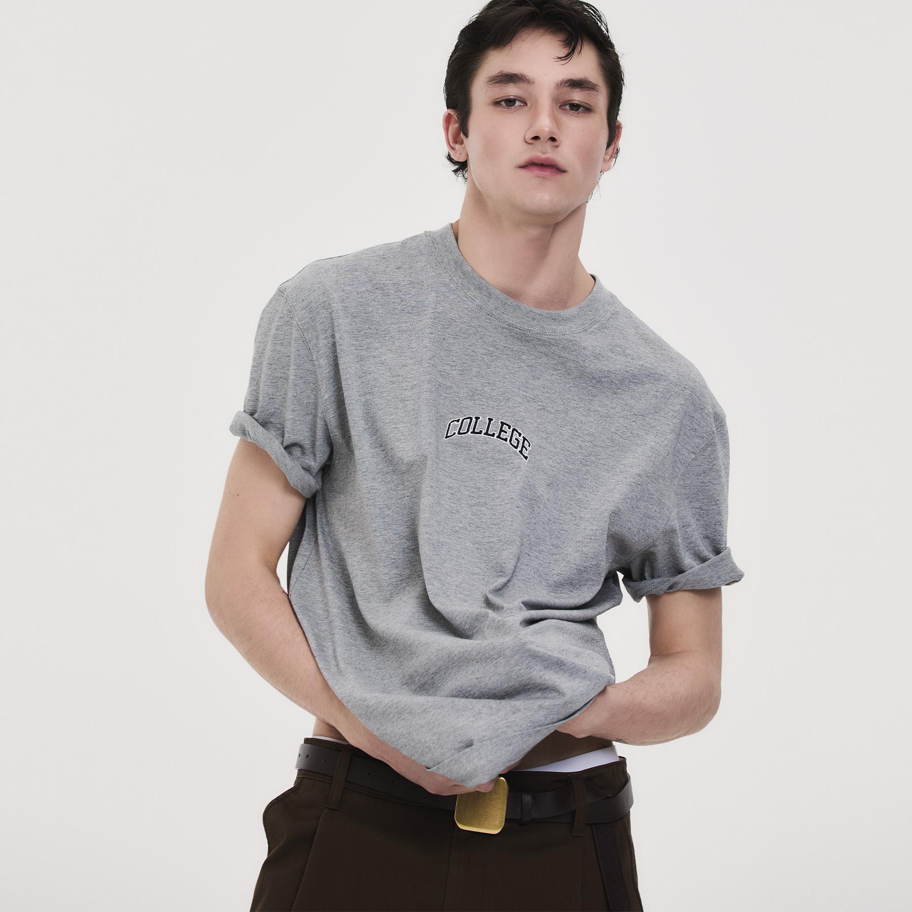 COLLEGE LOGO T-SHIRT GRAY