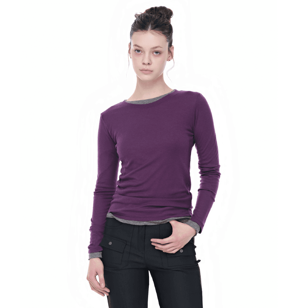 Round slim sleeve T_purple