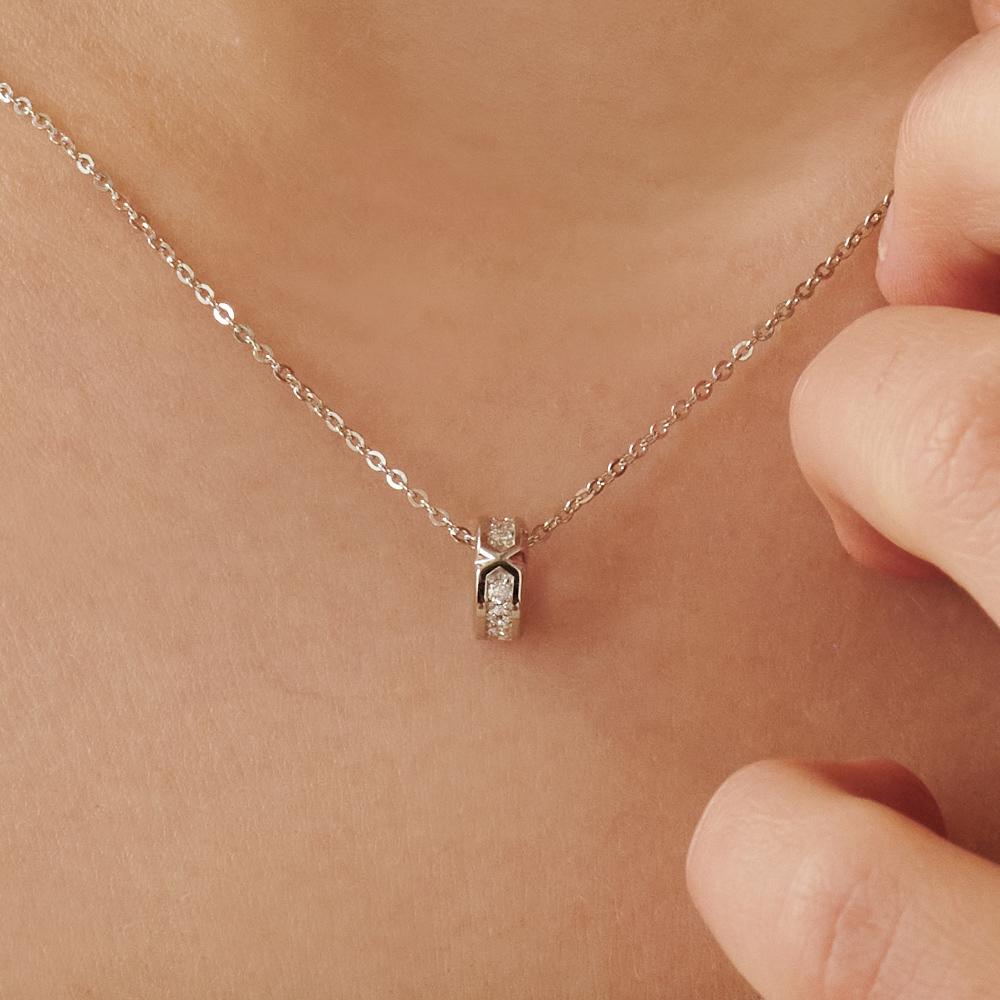 [14K gold] 크로스 엣지 랩다이아몬드 참 펜던트