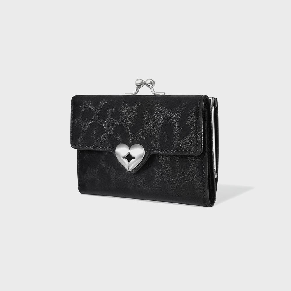 HEARTY FRAME WALLET - LEOPARD BLACK
