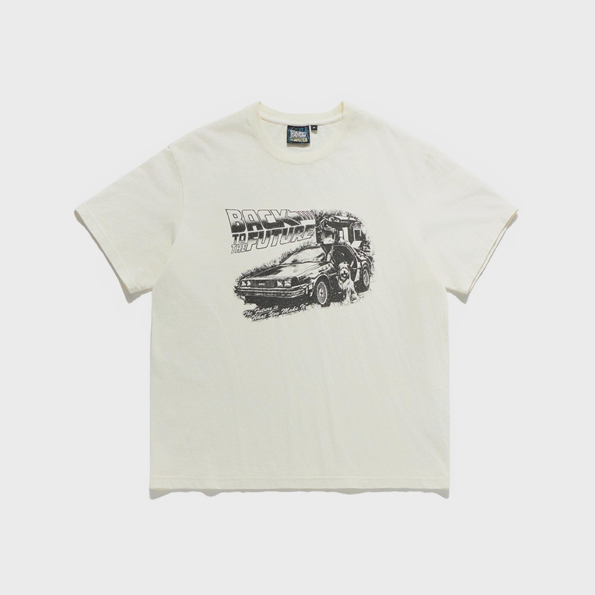 BTTF TIME MACHINE T-SHIRT / ECRU